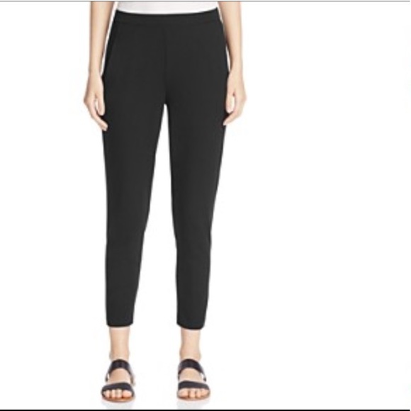 black stretch ankle pants